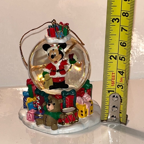 MICKEY Mouse Snow Globe Hanging Ornament Christmas Surrounded By Toys. Undated. - Picture 8 of 17